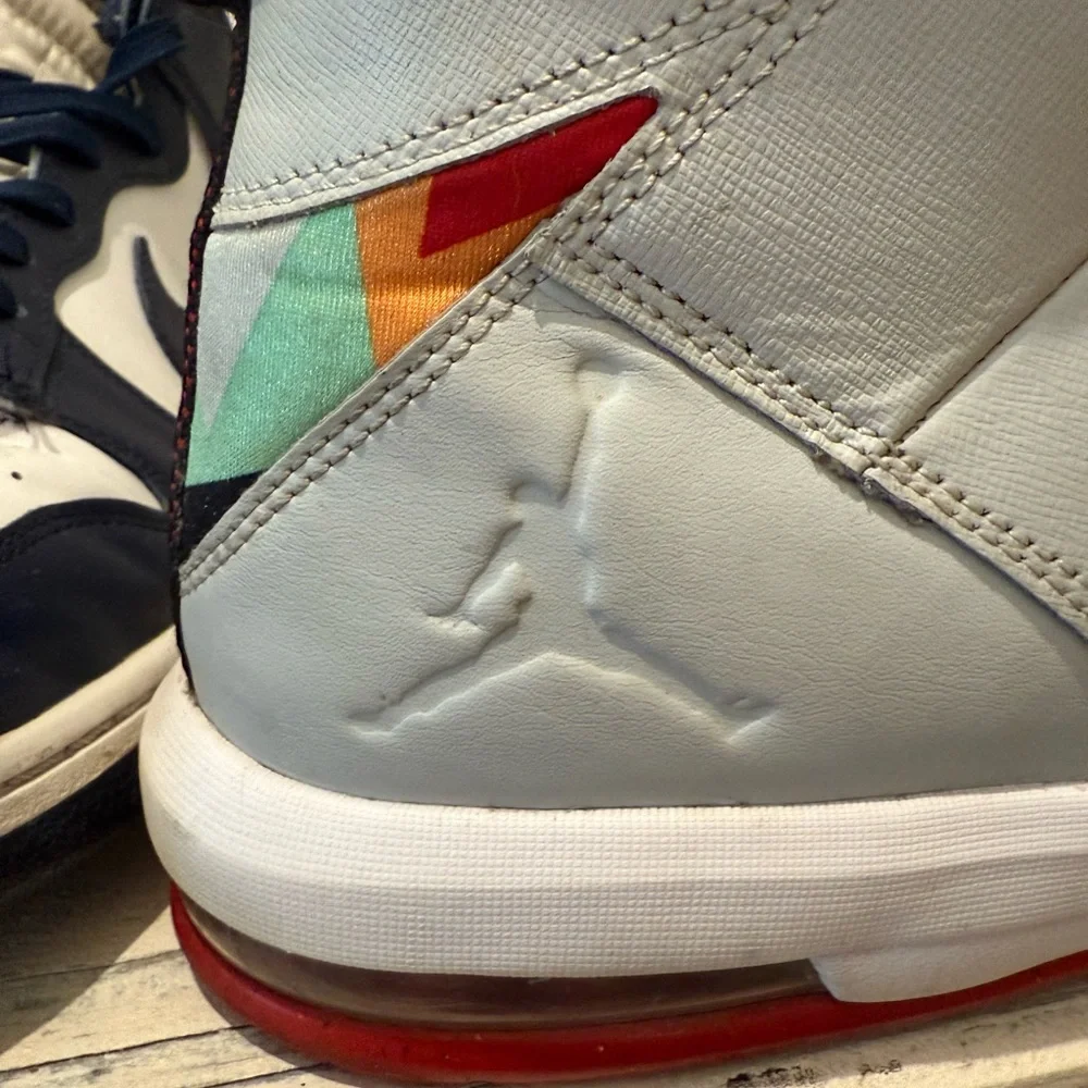 Jordan Gray Sneakers with Multicolor Accents
